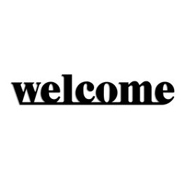 Wallity Welcome Accesorio Decorativo de Pared de Metal Negro